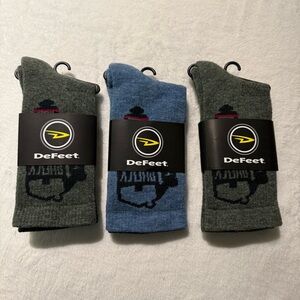 DeFeet Woolie Boolie Wool blend crew socks 6” The Shock Howse sz small Hike Run